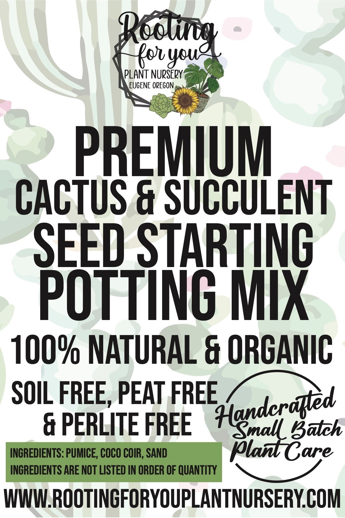 Cactus and Succulent SEED STARTING Premium Potting Mix - FormFusions